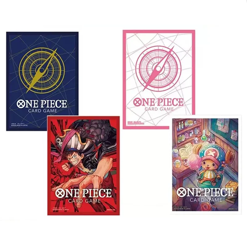 Bandai Genuine Anime One Piece Card Sleeves Three Captain Kid Law Perona Nami Luffy Figures PTCG Trading Cards Protector Case