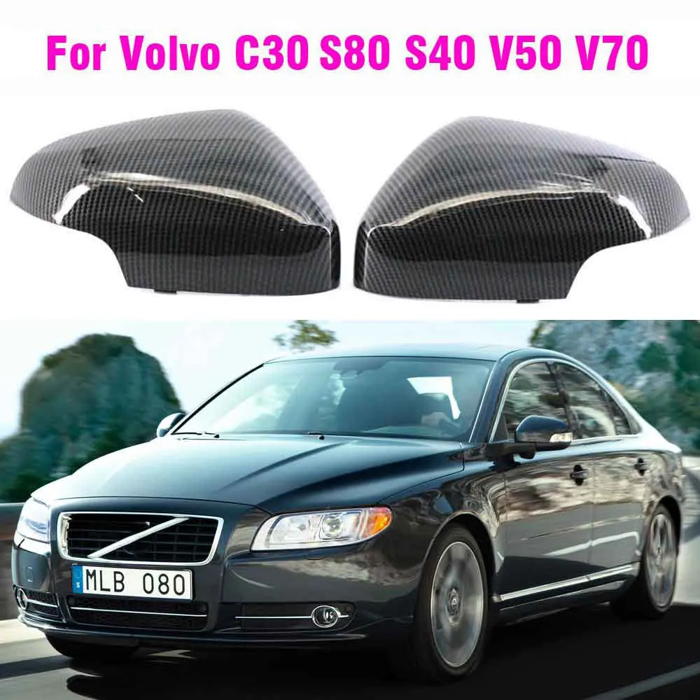 Osłony lusterek bocznych samochodu z włókna węglowego w kolorze bocznych lusterek wstecznych do Volvo C30 S80 S40 V50 V70 39850573 39850593
