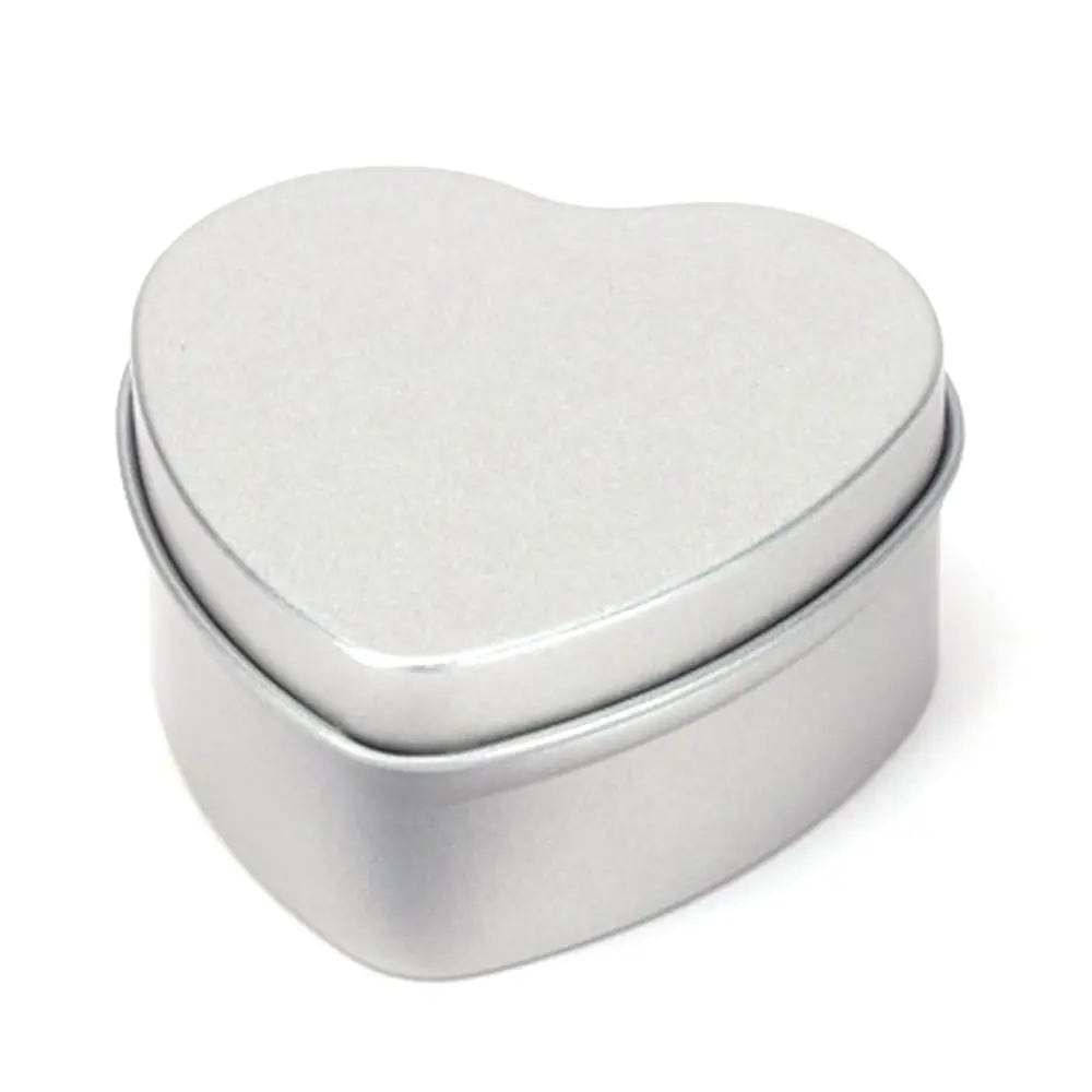 Heart Shape Aluminum Tin Jar for Cream Balm Nail Candle Cosmetic Container Refillable Tea Cans Metal Box Candy Packaging Box