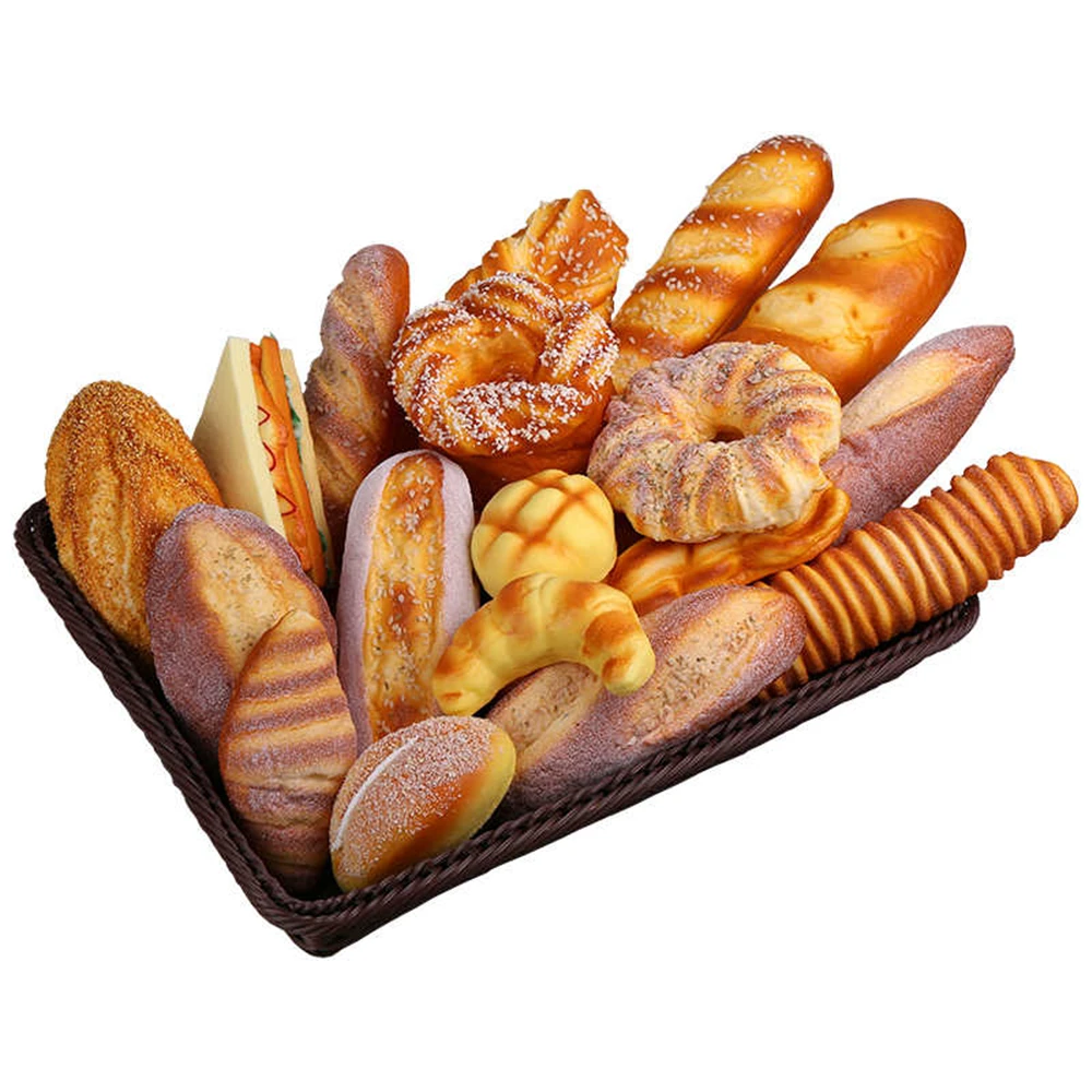 Artificial Fake Simulation Bread Foods Props Store Shop Decor Bagels Loaf Baguette Batard Croissant Miche Ficelle Bread Model