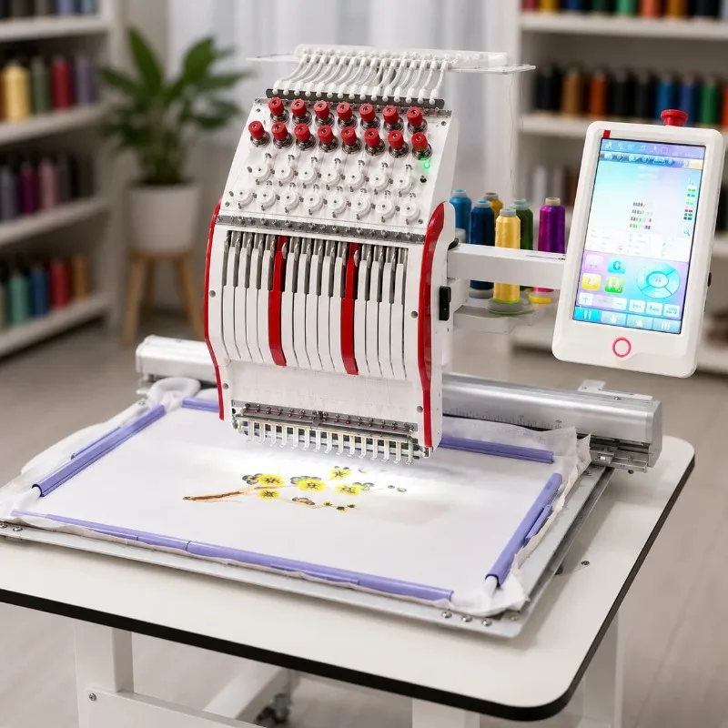 Single Head Automatic Embroidery Machine Multi Needle Customized for Hat Flat Clothing and Shoes Machine