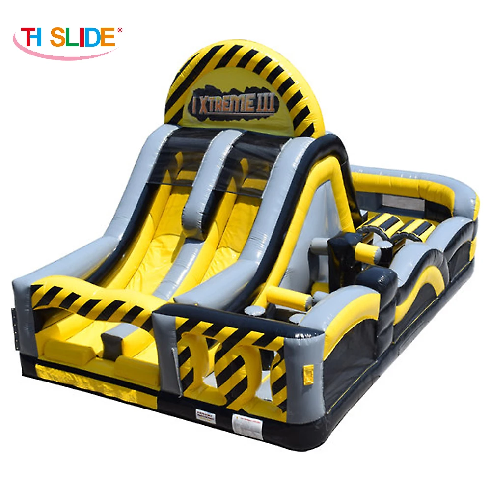 8x6m giant Adventure rush inflatable obstacle course,commercial sport game inflatable combos,inflatable bouncer slide