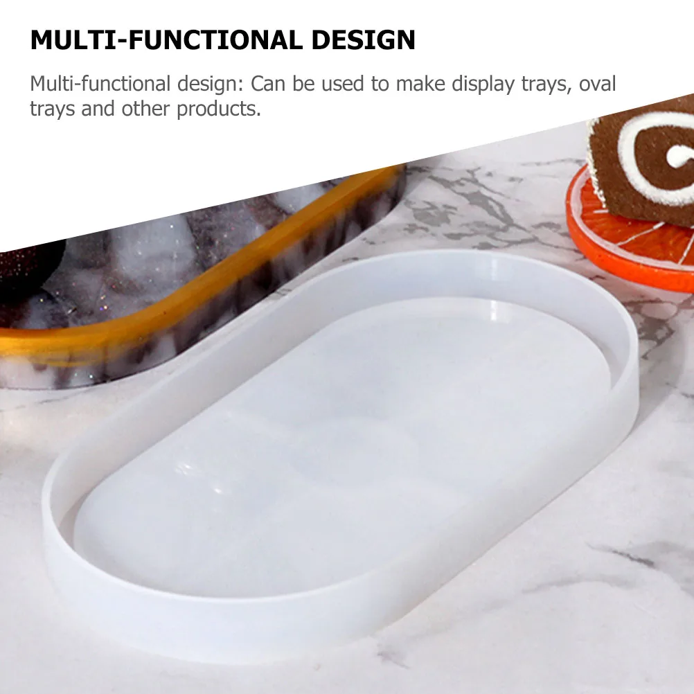 

2Pcs Oval Mirror Plate Making Silicone Craft Storage Craft Diy Mold Jewelry Trinket Display Epoxy Tray Mold Tool ganizer