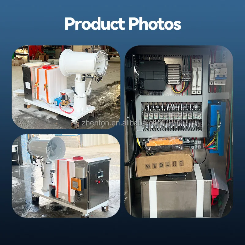 التحكم في رذاذ المبيدات باستخدام قاذف طويل المدى مدفع الضباب التلقائي حلقة رذاذ مزدوجة الطبقة لجهاز التحكم عن بعد بحجم الضباب الأكبر