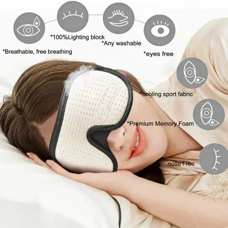 3D Blocking Light Soft Sleep Mask Padded Travel Rest Sleeping Eye Cover