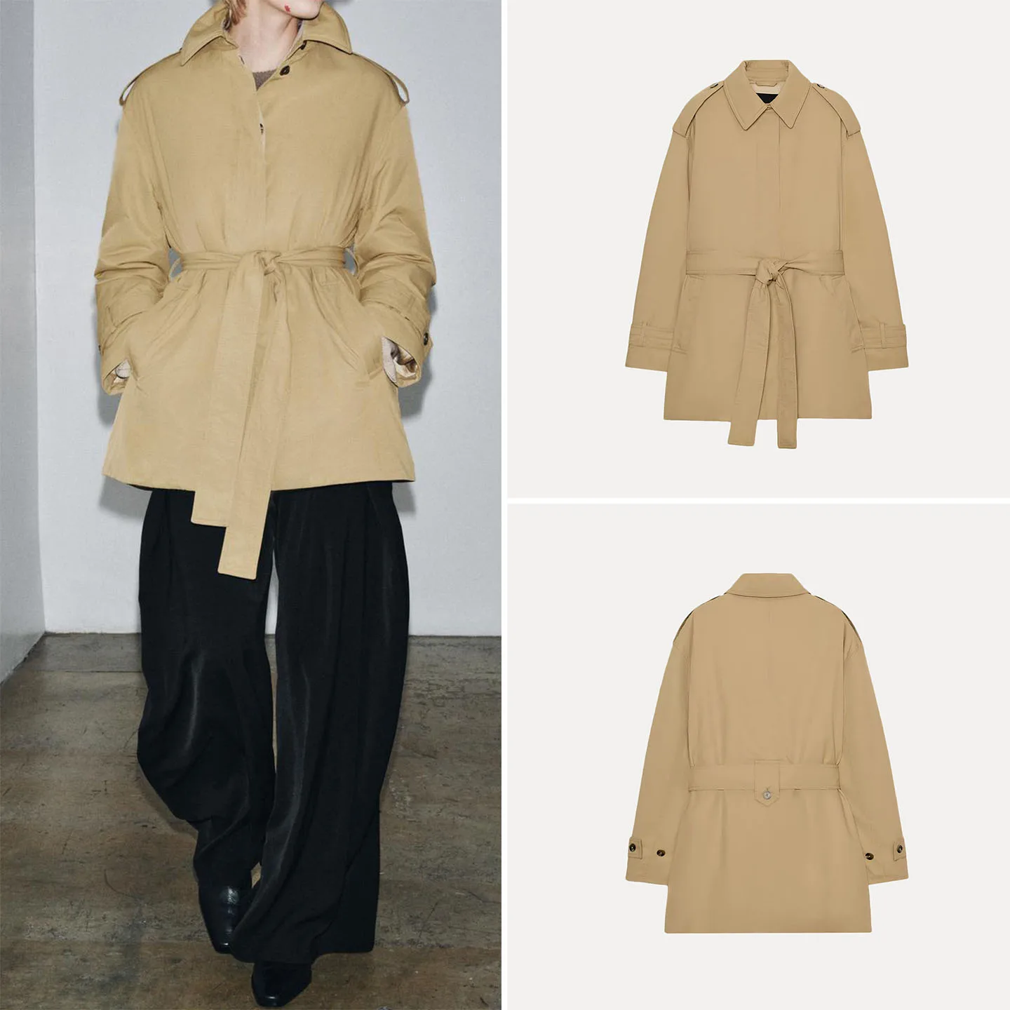 Z Women's Faionable Sweet Loose Stitched Waistcoat Windbreaker 2025 New Sle Commute Straight Tube Long Sve Coat