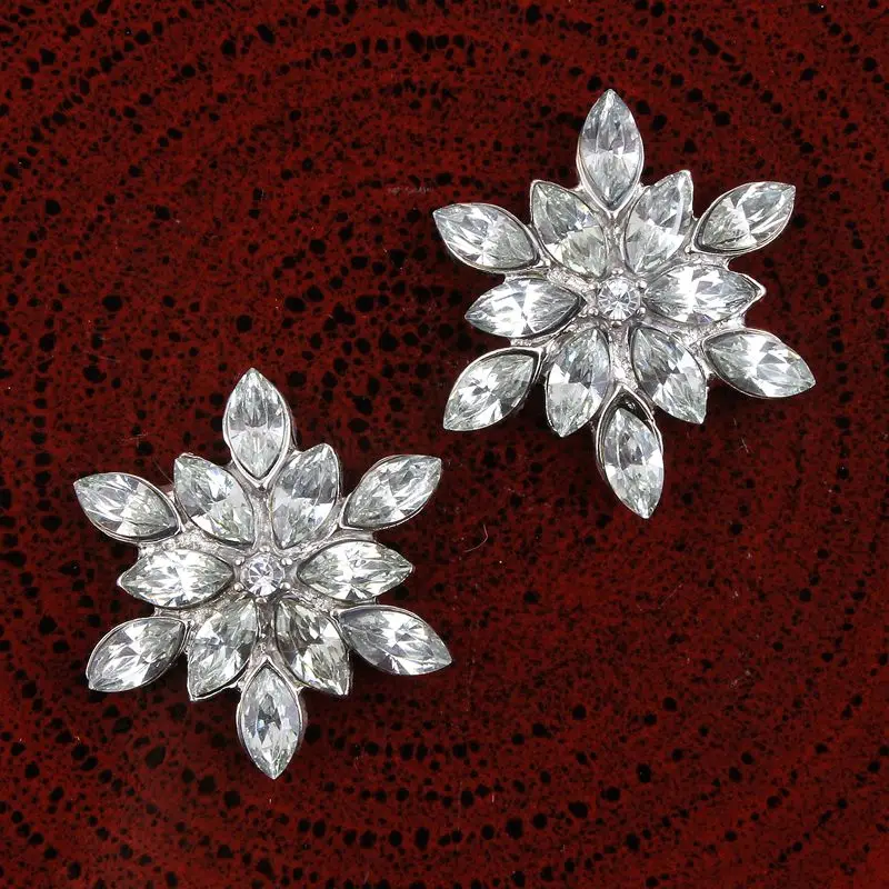 10pcs/lot 28MM 2Colors Silver Bling Metal Rhinestone buttons for craft Clear Decorative Flatback Crystal buttons For Wedding