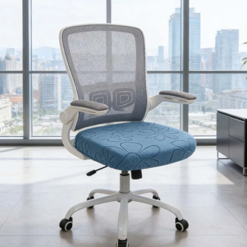 1PC Polar Fleece Office Chair Cover Stretch Gaming Chair Seat Cover Non-Slip Washable Computer Chair Protector Fit 45-50cm Width