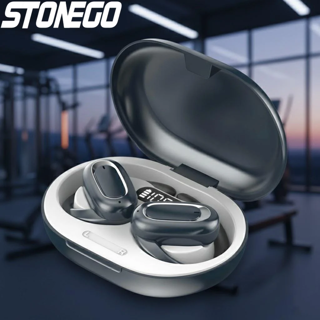 

Беспроводные наушники Open Ear Bluetooth 5 с 3D-звуком басов, 40 часов воспроизведения, зарядка через USB, водонепроницаемость IPX5, спортивные наушники