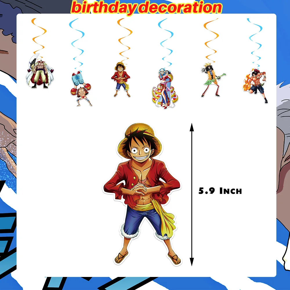 One Piece Geburtstagsparty-Dekorationsset Anime-Figur Luffy Zoro Teller Tischdecke Kuchendekoration Partyzubehör Geburtstagsgeschenke – Detail 14