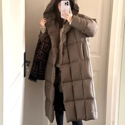 Winter New A-line Version of The Down Jacket Women's Coat Hooded Long Warm Coat Fashion Simple Leisure Parka Coat