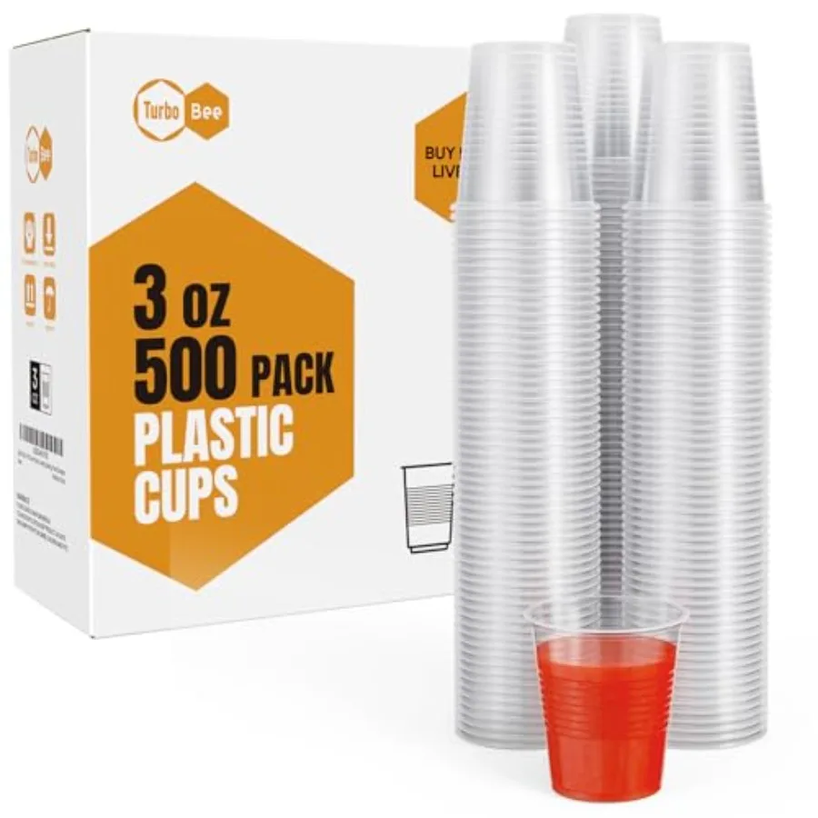 

3oz Disposable Plastic Cups 500 PackSmall Mouthwash Cups Bulk Sample Tumblers for Home School Office Parties or Commercial Use