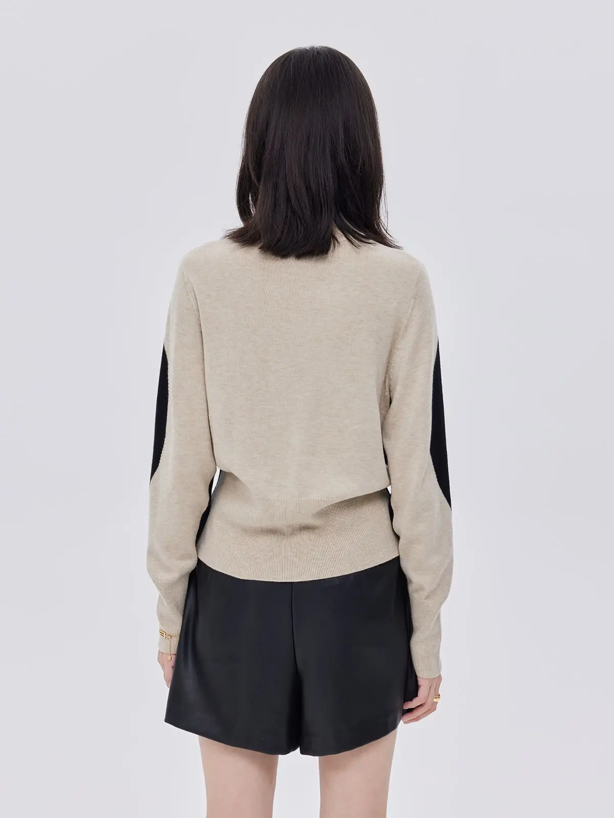 

Облегающий трикотаж с длинными рукавами, свободная верхняя одежда с открытым базовым слоем, чистый цвет, корейский модный стиль, осеннее новое поступление M45