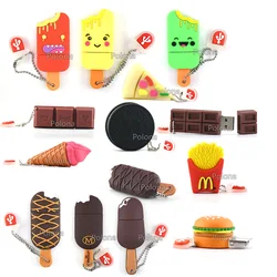 Usb Flash Drives 2gb 4gb 8gb 16gb 32gb 64gb 128gb 256gb 512gb Usb 2.0 Pendrive Ice Cream Hamburger Biscuit Memorias Usb Stick