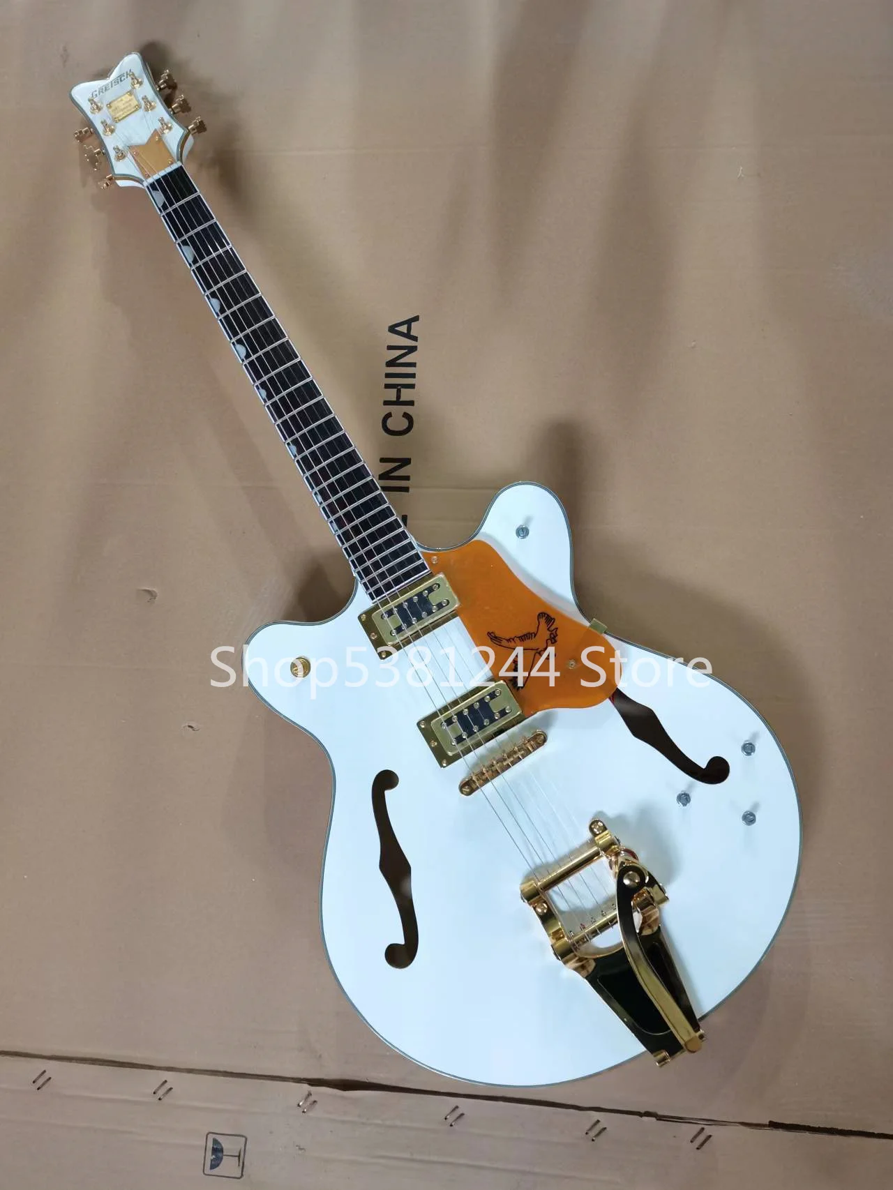 Free transportation, 6-string electric guitar, hollow guitar, gold accessories