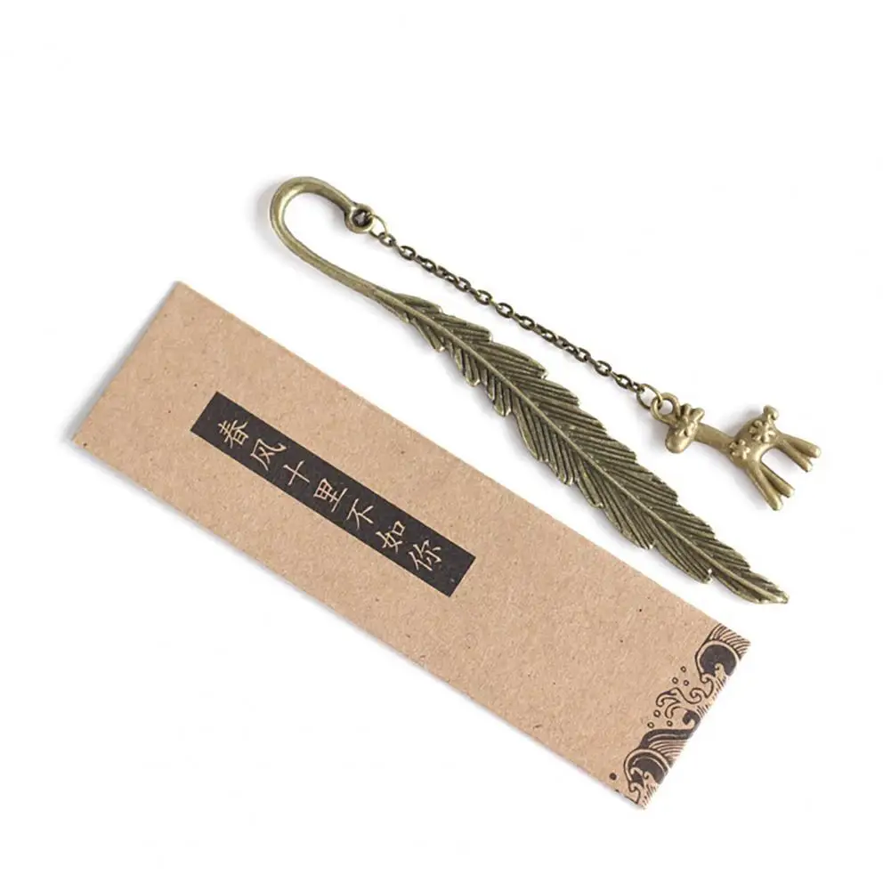 Book Holder Vintage Style Metal Feather Bookmarks with Textured Tassel Teacher Appreciation Gifts Christmas for Women for Book