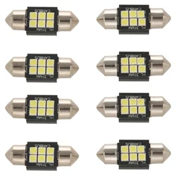 인테리어 자동차 조명용 LED 전구, 번호판 돔 맵 문짝, 31mm 페스툰 De3175 제논 화이트, 8x400 루멘