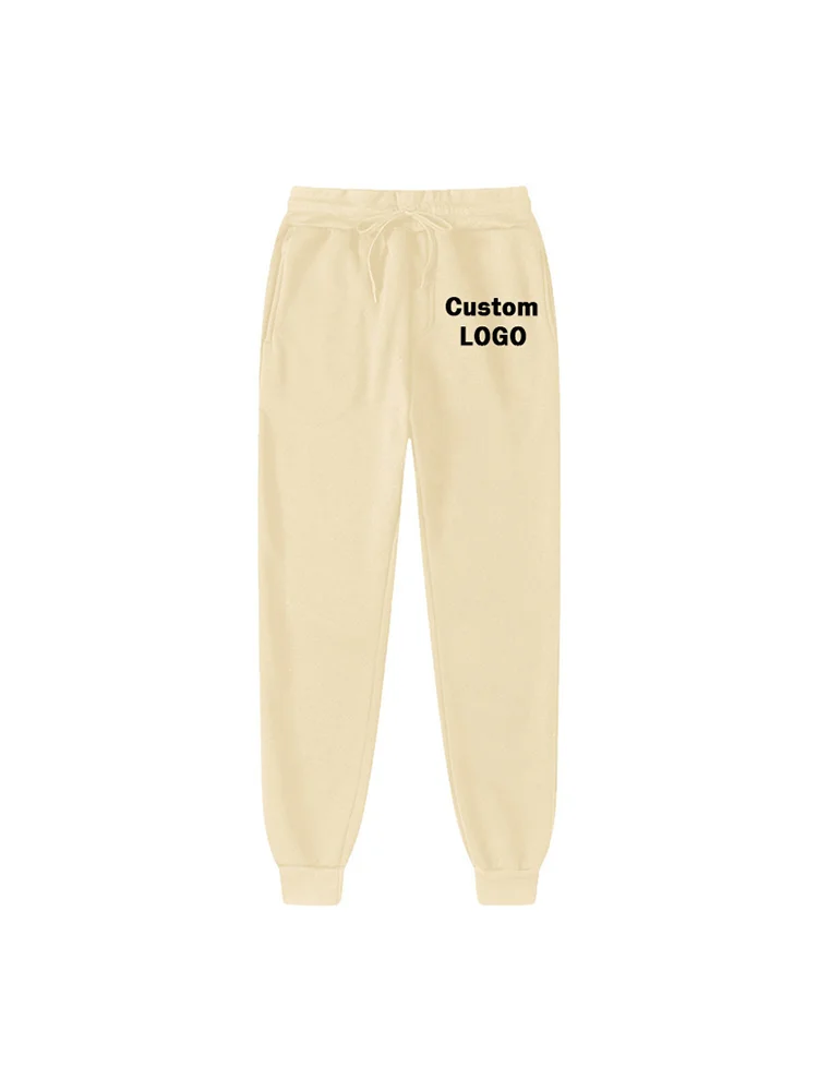 Custom Your Logo Men's Women's Long Pants Autumn Winter Mens Casual Fleece Sweatpants Soft Sports Pants Jogging Pants 5 Colors