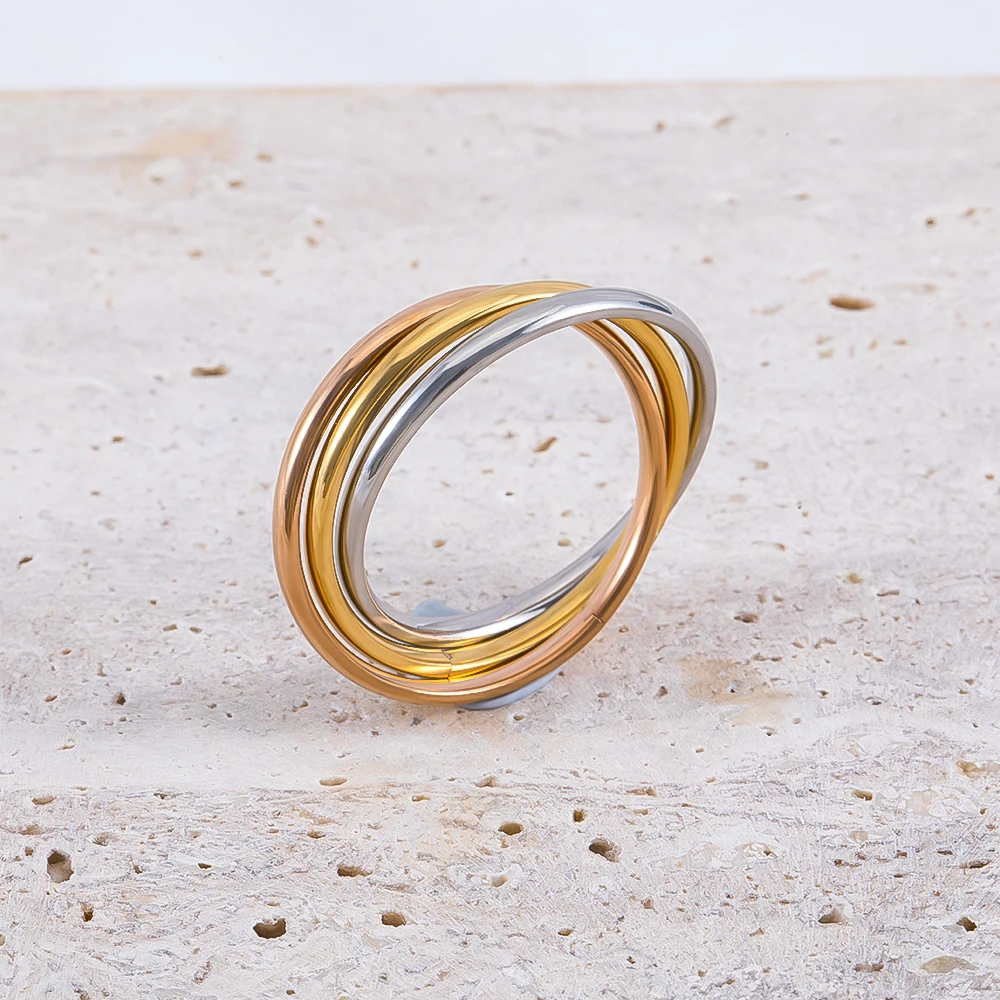 

1pc 5 sizes Stainless Steel Triple Wrap Intertwined Beading Ring Settings Make Handmade Finger Ring DIY Jewelry Making Component