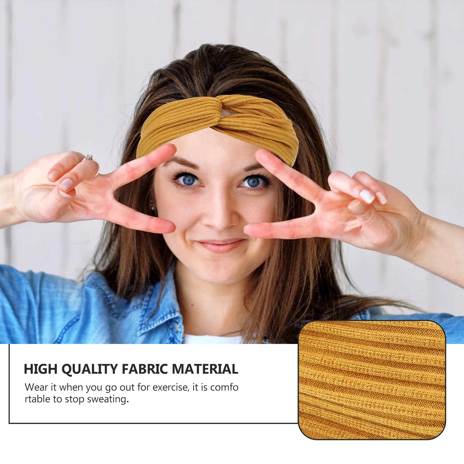 

5 Pcs Hairb s Knitted Stretchy Fabric Solid Color Ribbons Durable Stretchy Hairb Comfortable For Yoga Hiking
