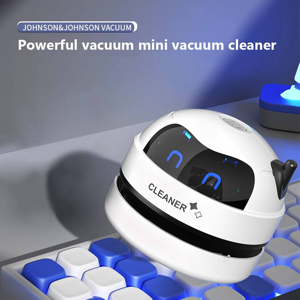 Desktop Vacuum Cleaner USB Rechargeable Wireless Vacuum Cleaner with Detachable Nozzle Pet Hair Pencil Crumbs Cleaning Tool