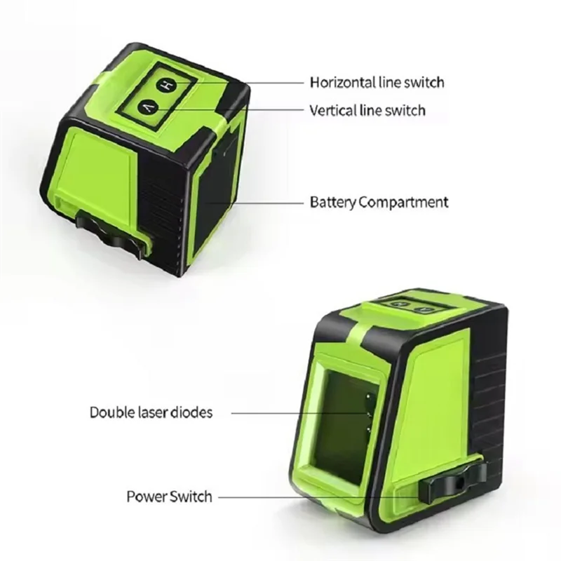 

AT05-Green Laser Level Mini Self Leveling 2 Lines Crosshair Line With Double Laser Diodes
