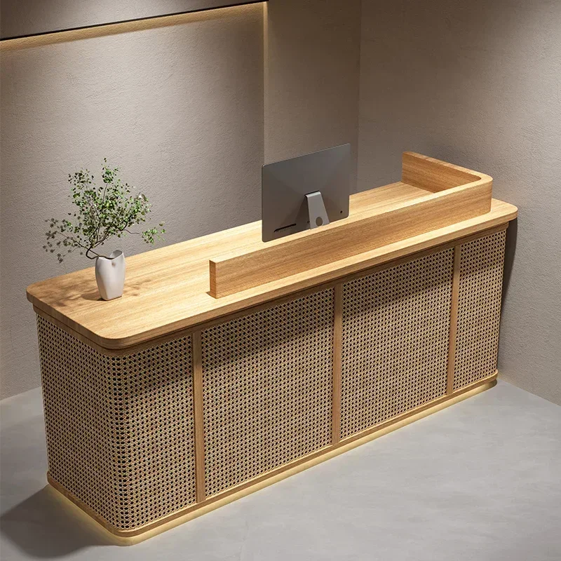 Beauty Salon Storage Workshop Furniture Reception Bank Wooden Podium Stand Barber Shop Counter Table Escritorio Desks Medical