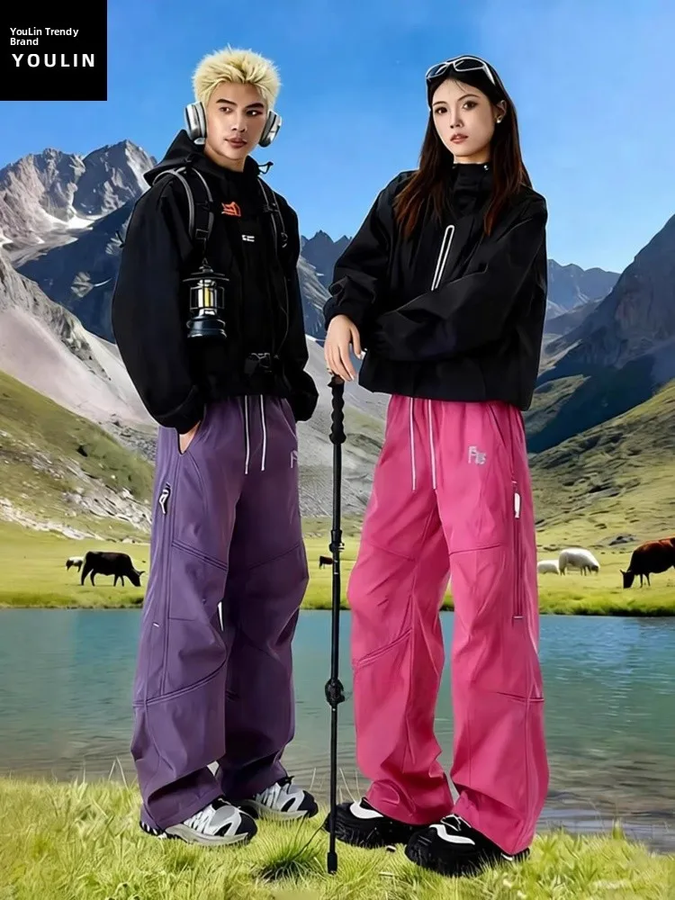 

Утепленные флисом брюки для активного отдыха, мужские и женские зимние брюки с прямым кроем, водонепроницаемые, для горного туризма