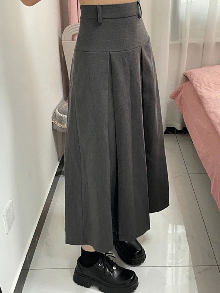 

Миди плиссированные юбки женские винтажные стильные уютные элегантные универсальные базовые однотонные Faldas офисная женская ампирная уличная одежда в корейском стиле