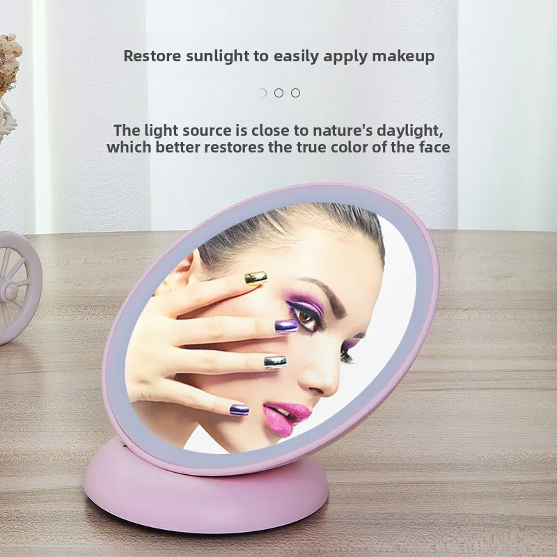 Specchio cosmetico ingranditore 10x con luci Touch Screen Illuminazione a LED Spogliatoio Lampada per trucco Ventosa inferiore Design portatile flessibile