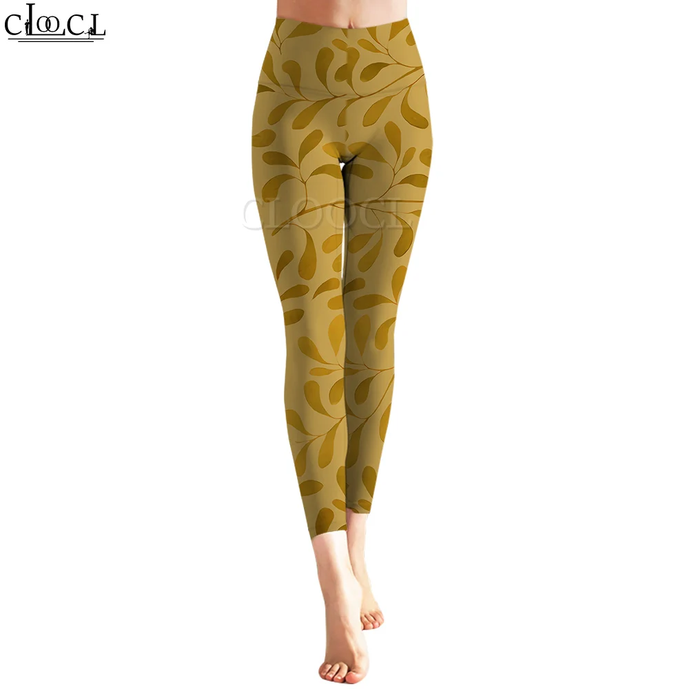 Cloocl mulheres legging vintage ramos folhas 3d legging moda feminina calças esportivas yoga para mulheres leggings de cintura alta