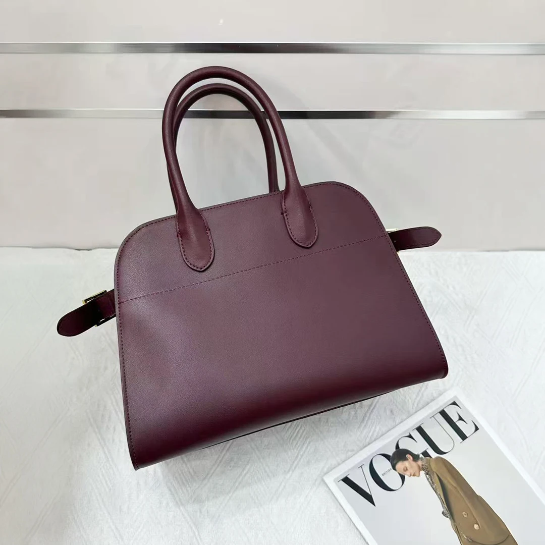 Mendy Damen Tasche Echtes Leder Boston Große Kapazität Tote Handtasche Weich Kuhleder Vintage Schulter Umhängetasche Mode Obergriff 32cm Elegant Luxus Minimalistisch Tägliche Verwendung Pendeln Reise