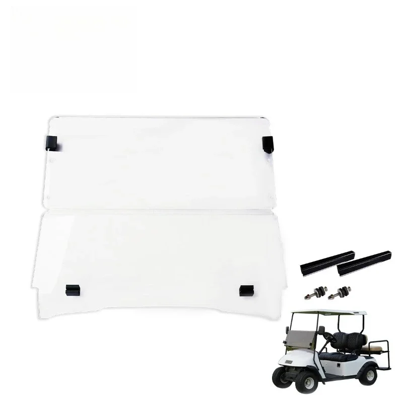4mm Clear Acrylic Foldable Windshield Fit for EZGO TXT 1994-2013, Golf Cart Front Windscreen Replacement