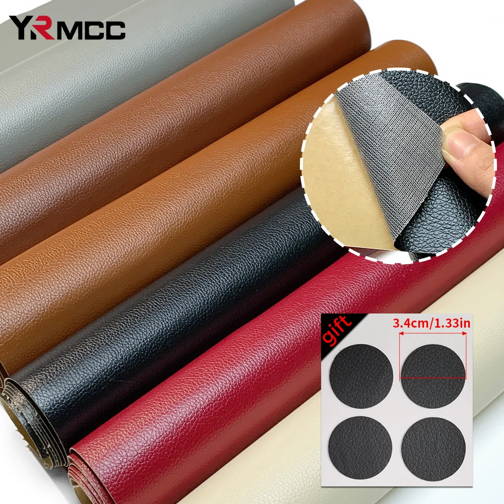 5PCS PU Leather Repair Self Adhesive Black Car Seat Circular Repair Patches Soft Burn Hole Scratch Repair Patch for Car Stickers