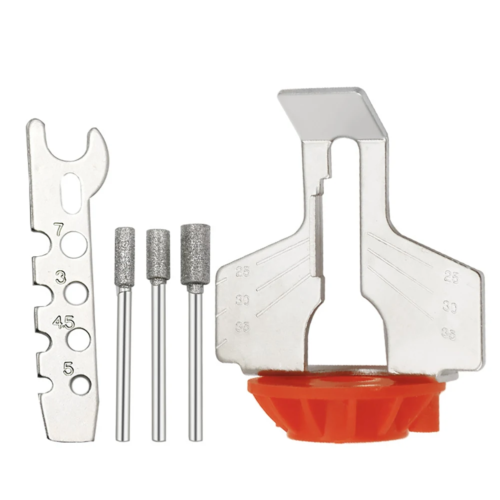 Инструменты Набор шлифовальных станков для заточки бензопилы Набор инструментов для заточки цепей пильных цепей Универсальная направляющая для заточки цепной пилы Дрель Красный