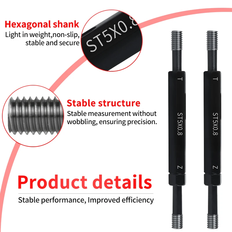 1PCS ST 21 22 23 24 Metric Thread Plug Gauge Fine Tooth internal Thread Gauge Measure Tool