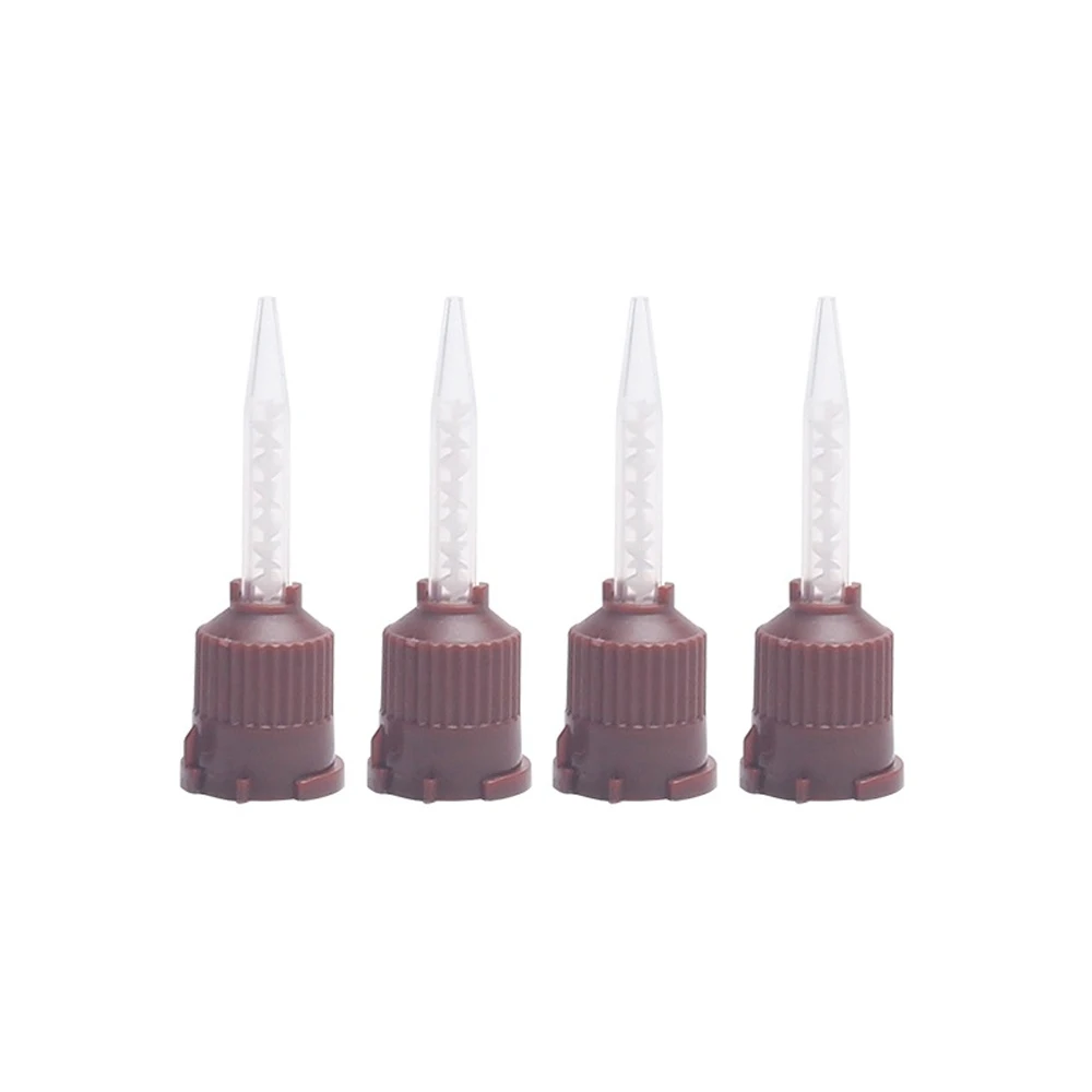 PIORPOY 50 Pcs Dental HP Impression Mixing Tips Brown With X-Fine Intra Oral Tips For Endo Core Marterials Odontología Tools