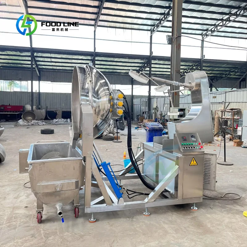 Customized Commercial Hydraulic Planetary Cooking Mixer 304 Stainless Steel Sauce Planetary Wok Automatic Food Cooking Mixer