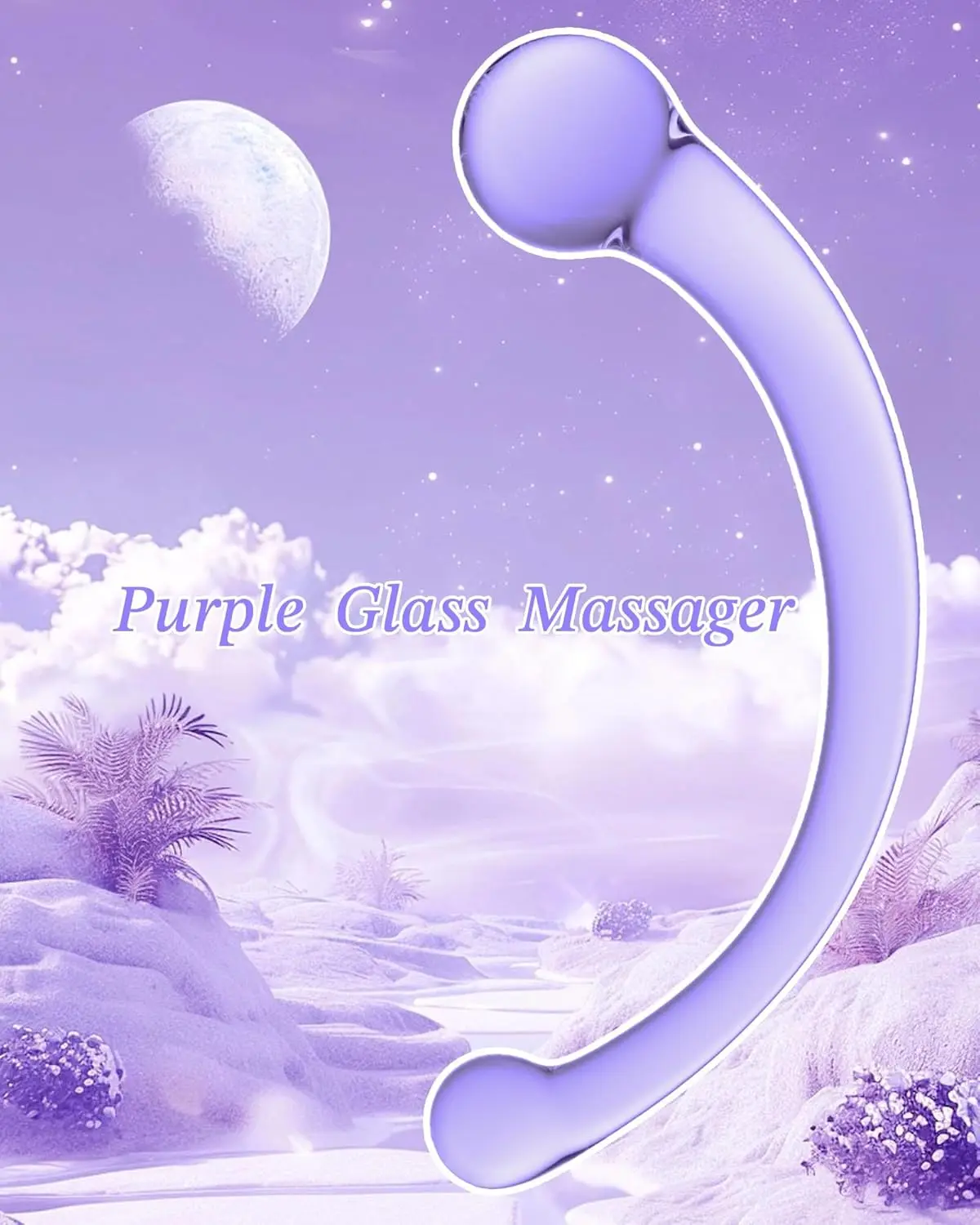 전립선 마사지기 유리 순수 완드 항문 장난감 - 26 더블 엔디드 유리 딜도 - 8.3인치 항문 훅 G 스팟 자극기 남녀용