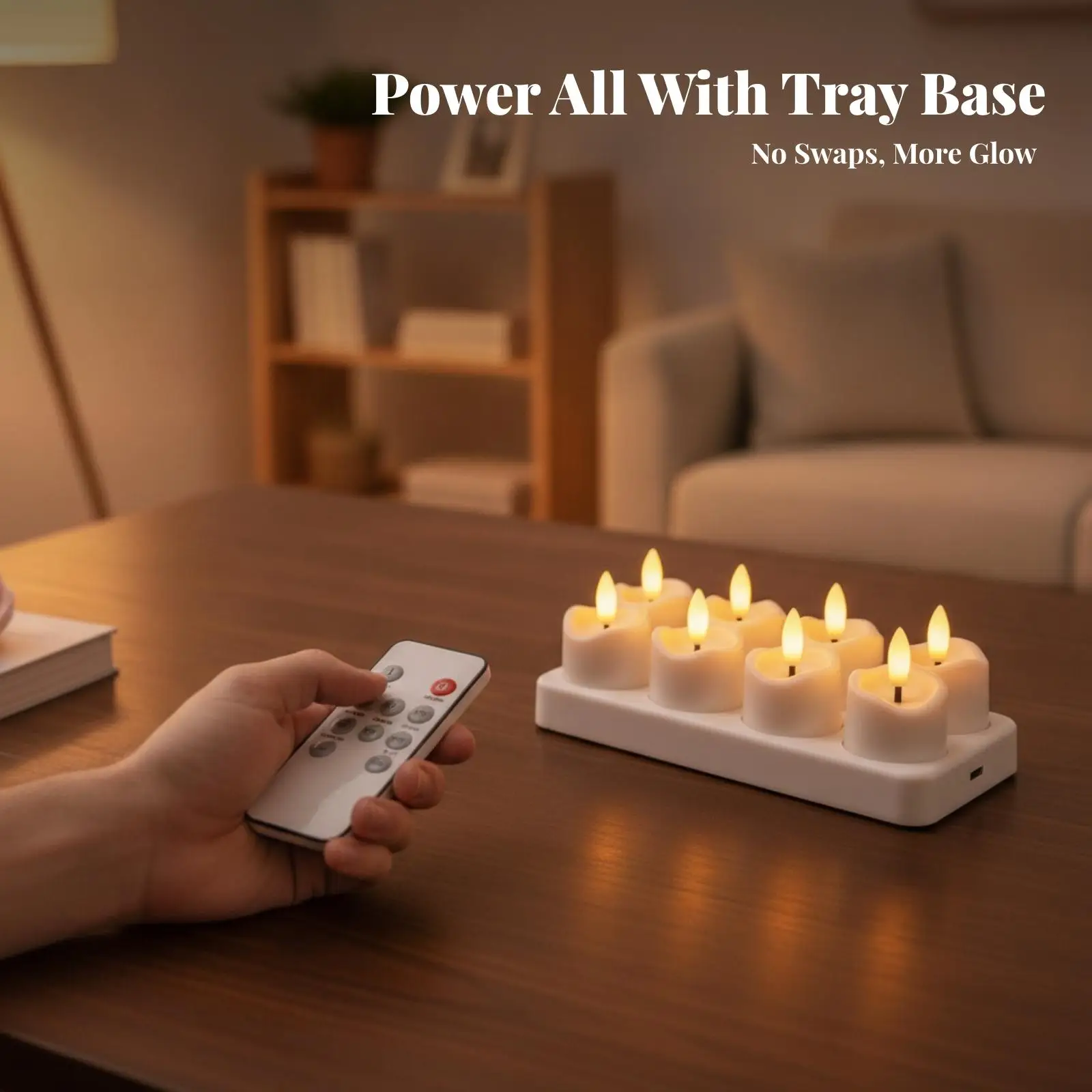 flameless-tea-light-candle-set-of-8-with-remote-control-on-sleek-white-base-for-wedding-table-decor