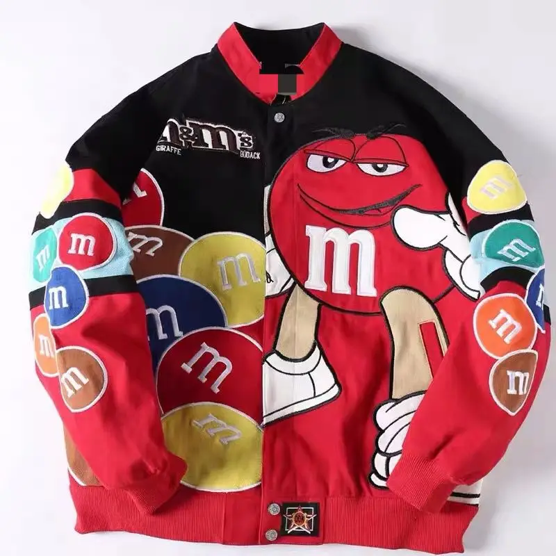 Embroidery Hip Hop Streetwear Cotton Varsity Jacket Bomber Jackets Men Women Long Sleeve Coats Baseball Suit Motorcycle Jacket