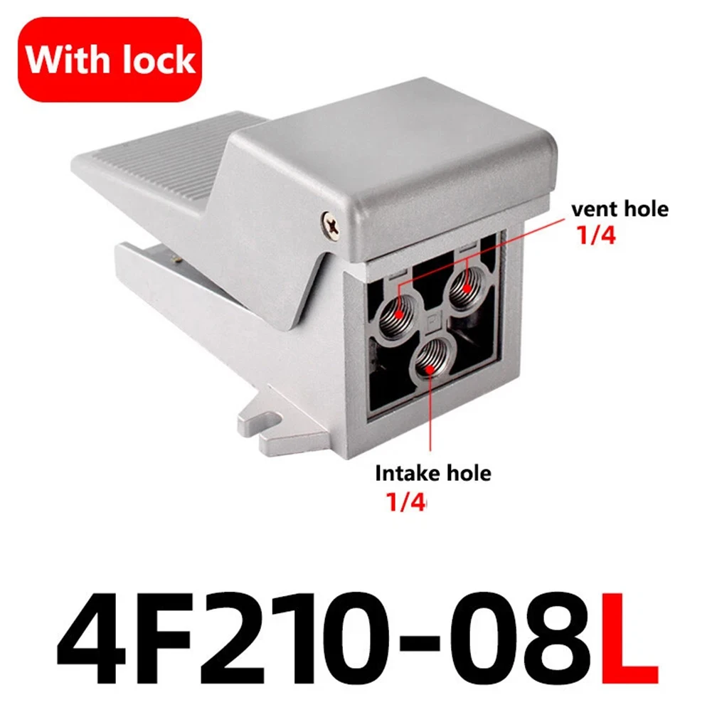 1pc 4 방향 2 위치 공압 풋 페달 밸브 스프링 리턴 4F210-08 4F210-08L 용접 섬유 장비용 풋 스위치