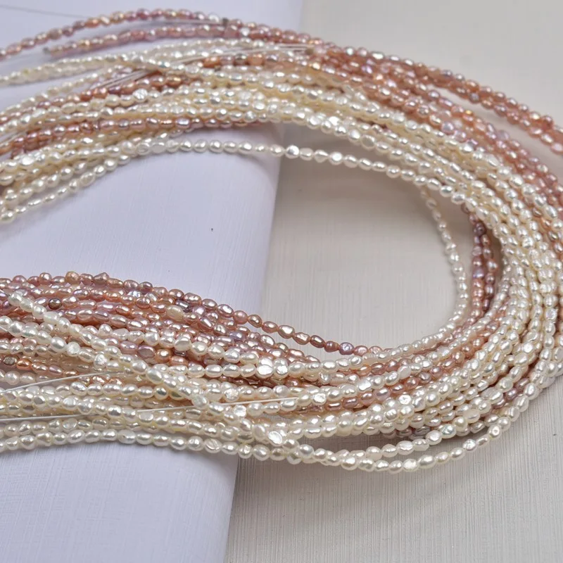 3-4mm Natural Freshwater Pearl Mini Keshi Pearl Irregular Beads Charms for DIY Women Men Necklace Jewelry Making Accessories