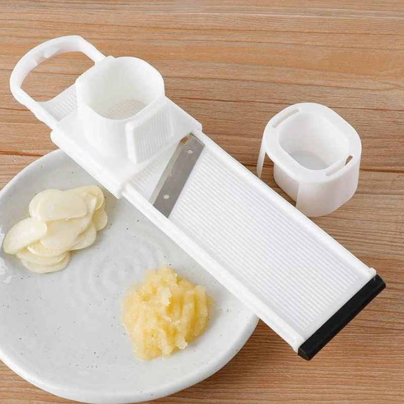 【2 In 1 Ginger Garlic Cutter Slicer Manual Slicing Grinding Lazy Double-Sided Vegetable Cutting Chopper Kitchen Gadgets】