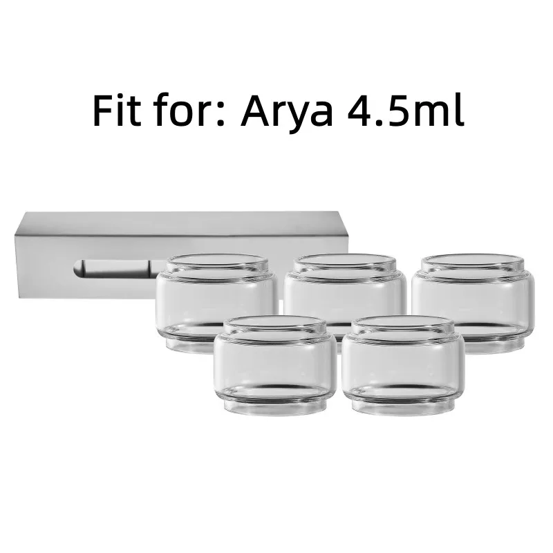 หลอดแก้วฟองอากาศ5ชิ้นสำหรับ asvape arya 4.5มล. อะไหล่ถังไขมันใสอุปกรณ์เสริมอิเล็กทรอนิกส์
