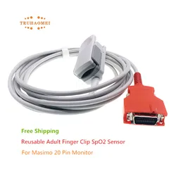 Red 20 Pin SpO2 Sensor For Rainbow RAD5 RAD6 RAD7 RAD8 Adult Pediatric Neonates Size SAO2 Probe