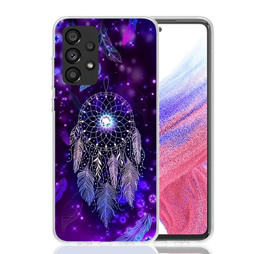 Retro Feather Dreamcatcher Phone Case For Samsung Galaxy A15 A55 A25 A35 A14 A54 A24 A34 A13 A53 A23 A33 A12 A52 A22 A32 A05S A0