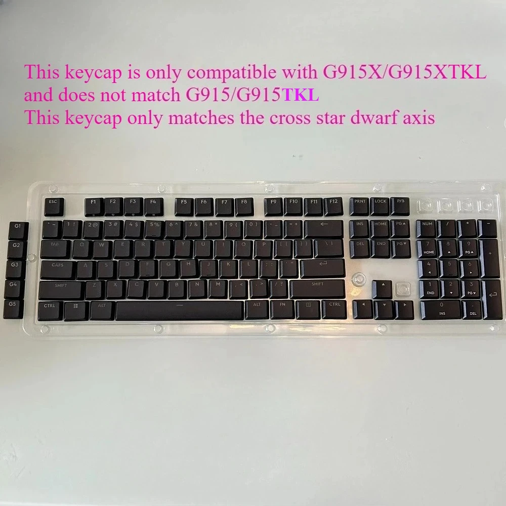 

G915X keycaps, PBT transparent wear-resistant original keycaps compatible with Logitech G915X/G915X TKL mechanical keyboard