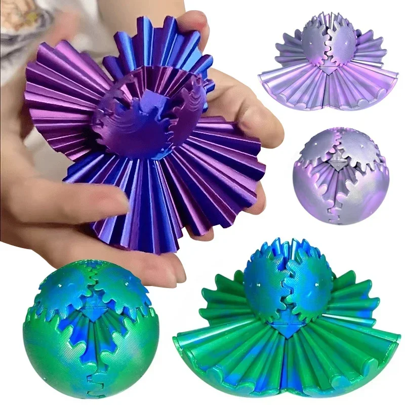 Bola de engranaje con estampado 3D, juguetes antiestrés, bola giratoria o cubo, alivio del estrés, juguete de escritorio, actividad de relajación y ansiedad para adultos y niños, regalo