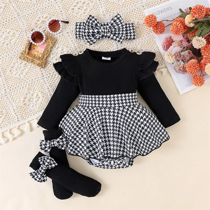 Baby Girl Houndstooth Outfit 2